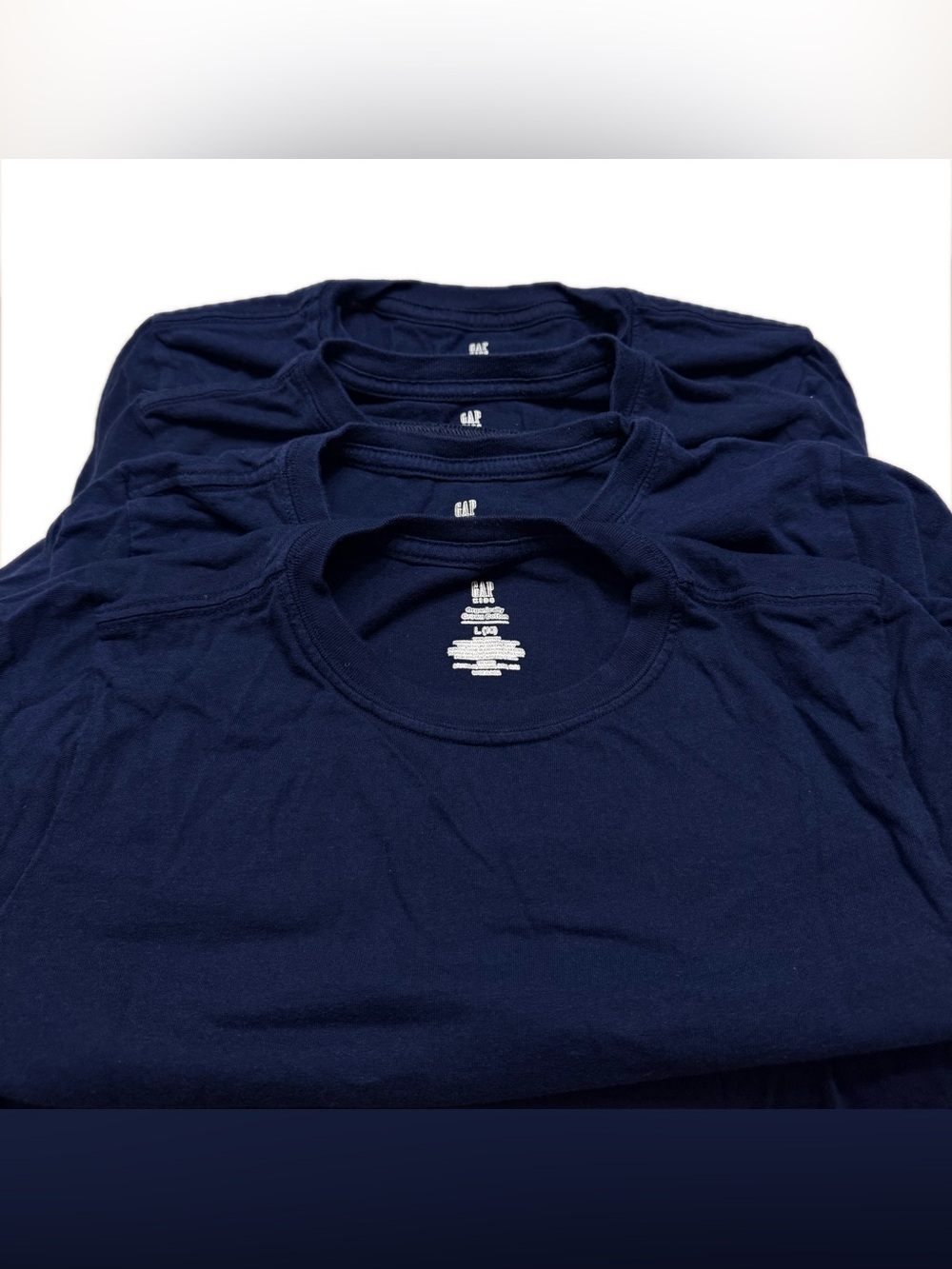 GAP Navy blue organic cotton short sleeve base essential t-shirts bundle of 4